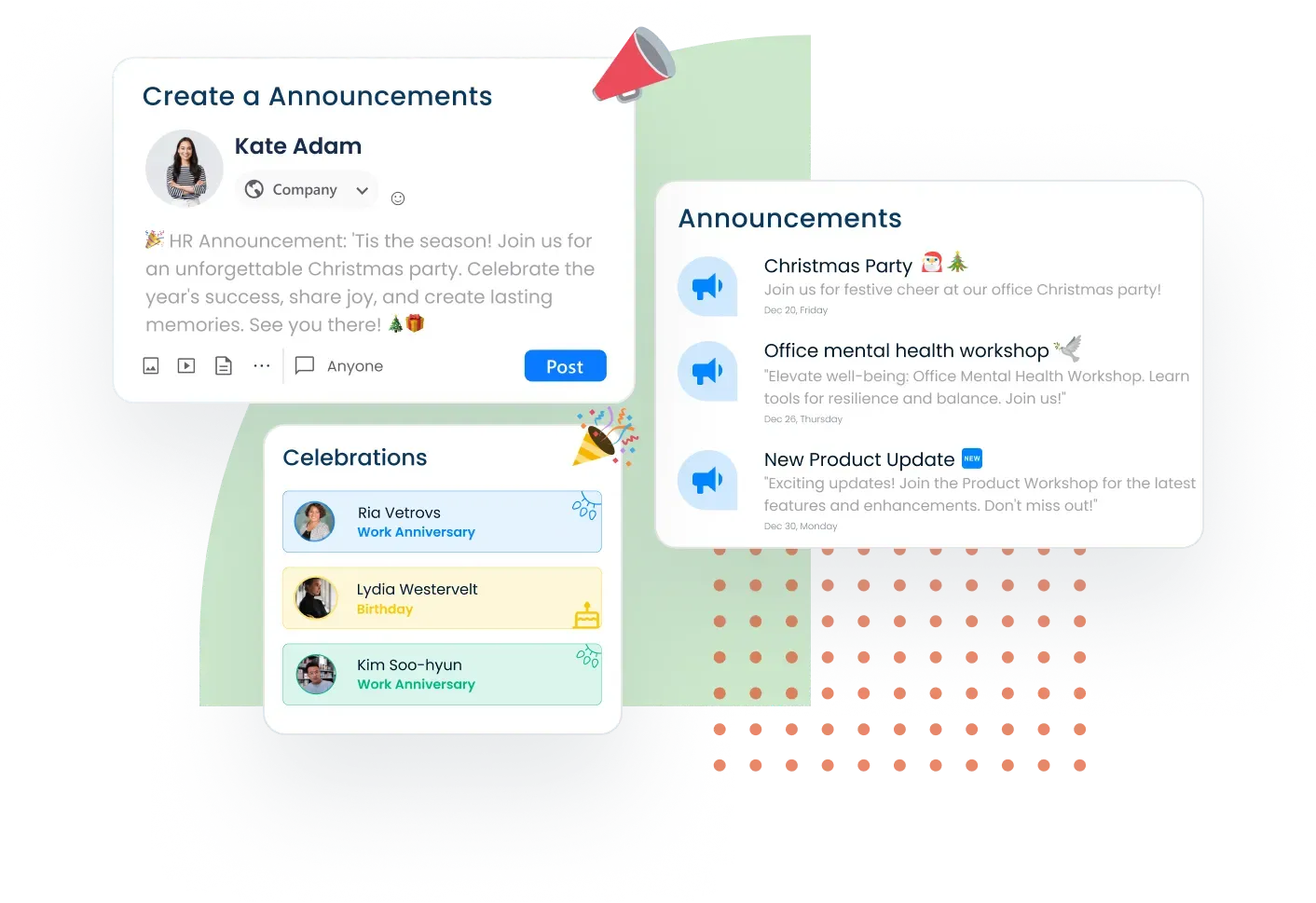 Announcement-Employee Enagement software|ZImyo HRMS
