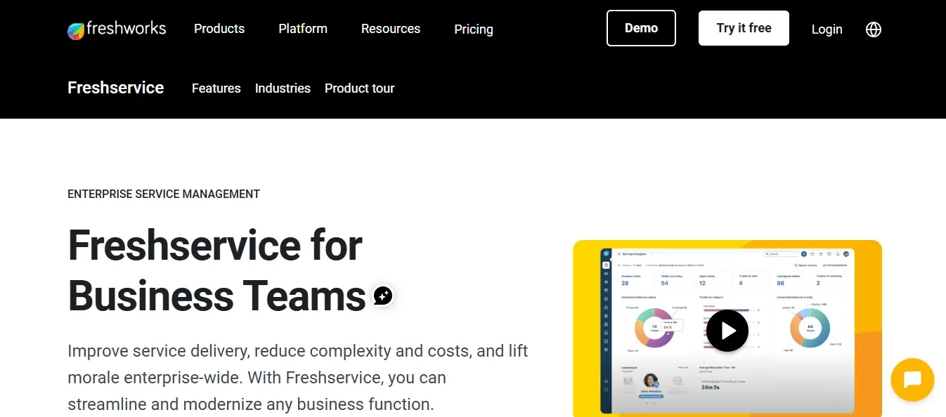 Freshteam home page,