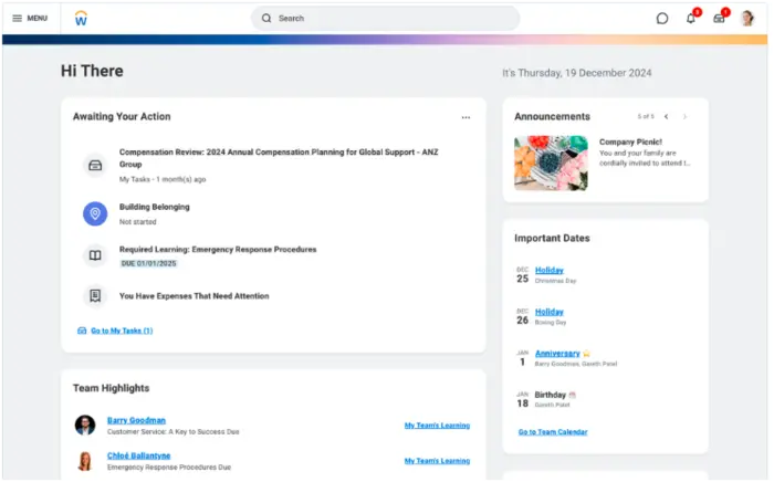 Workday Human resource information system hris