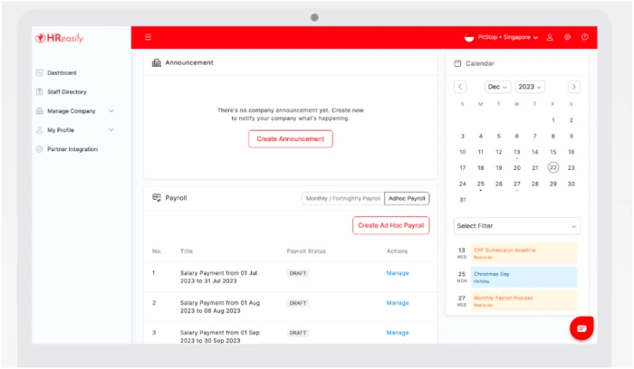 hreasily Human resource information system HRIS