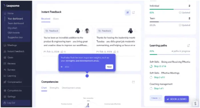 leapsome performance management software