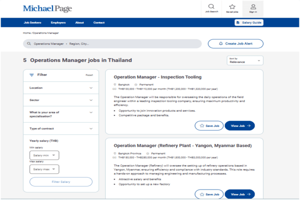 michael page recruitment agencies in thailand