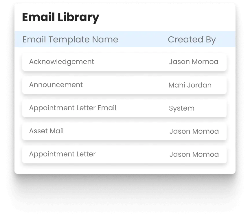 Email Library-Zimyo HRMS