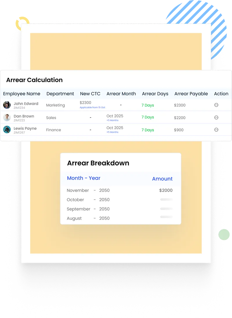 Arrear Calculation in Payroll Software