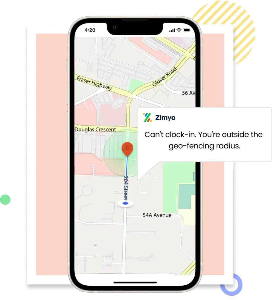 geo fencing in attendance management system