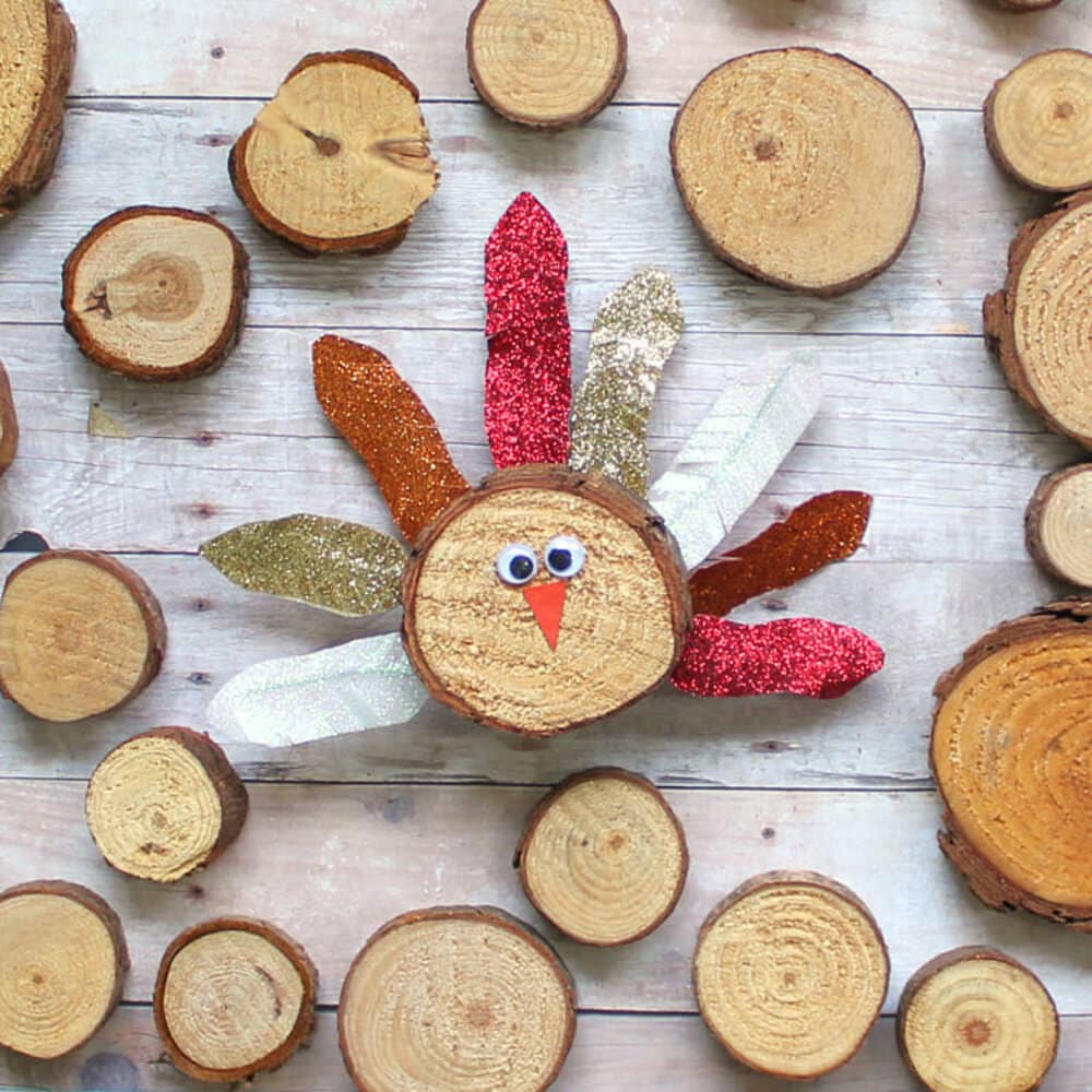 wood slice turkey