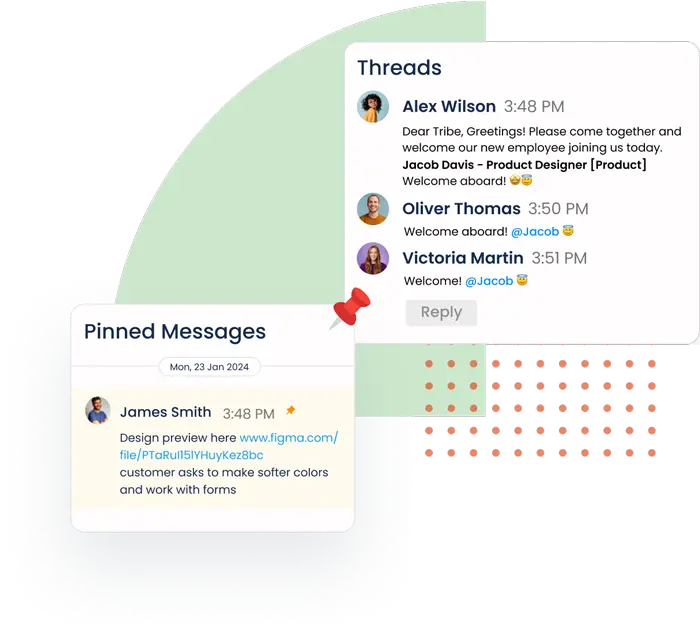 Threads & Pinned Messages Engagement Software Zimyo