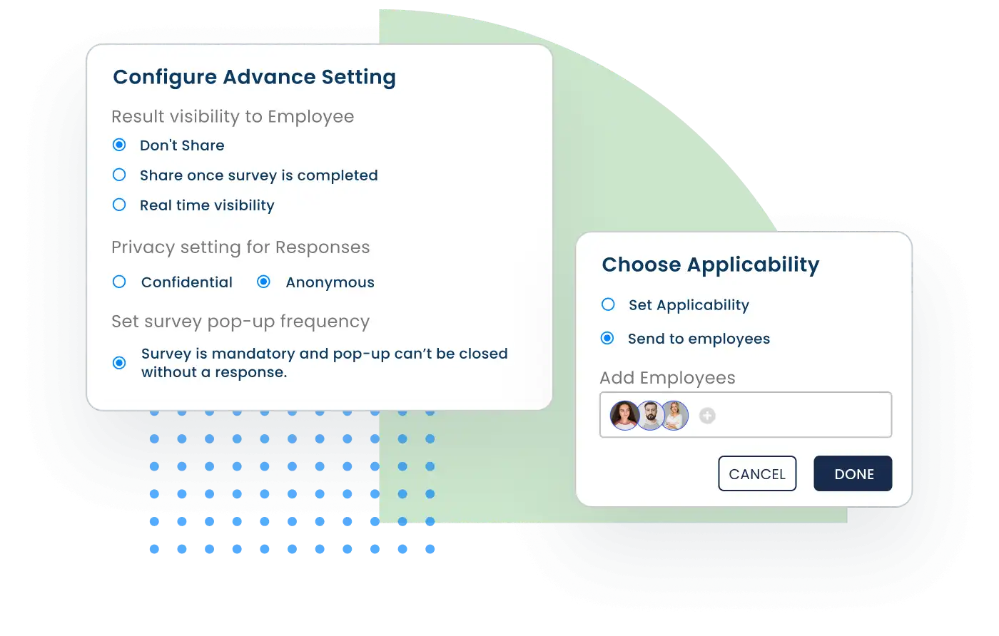 Employee survey configuration