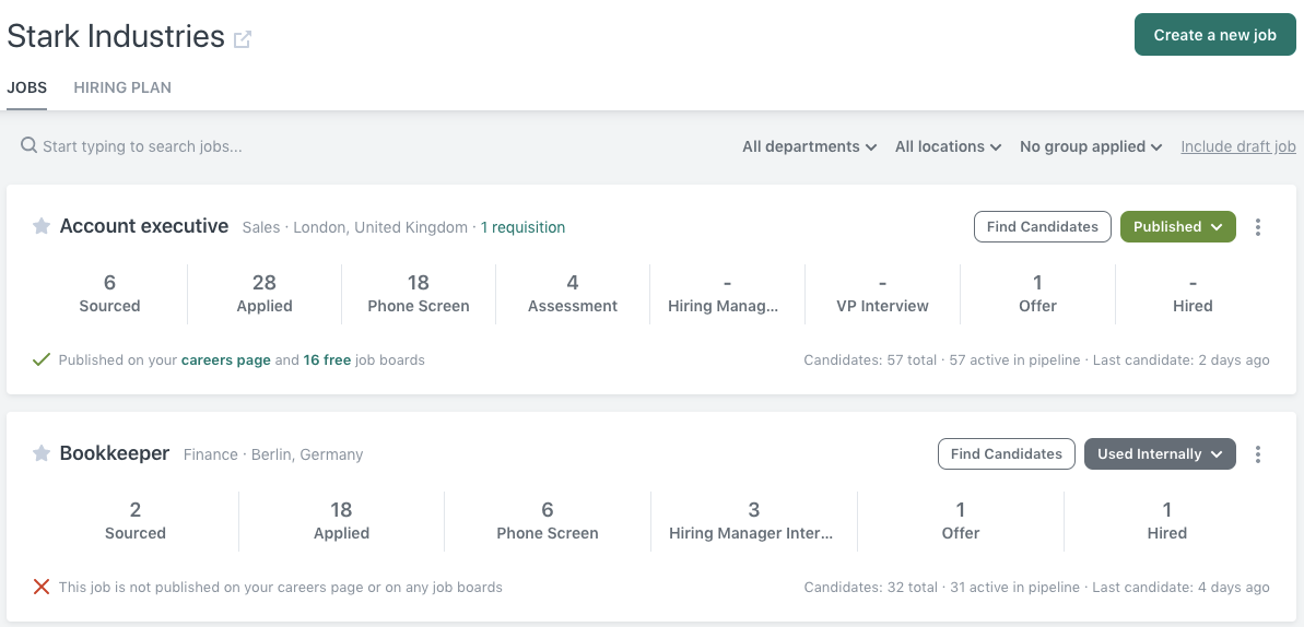 workable recruit dashboard