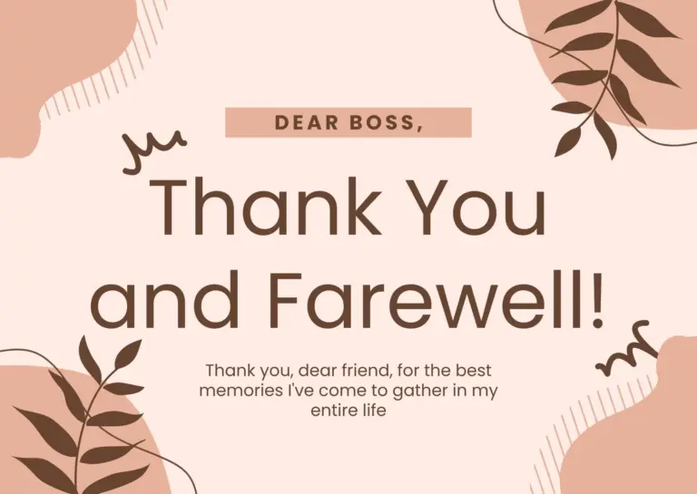 farewell messages for Boss