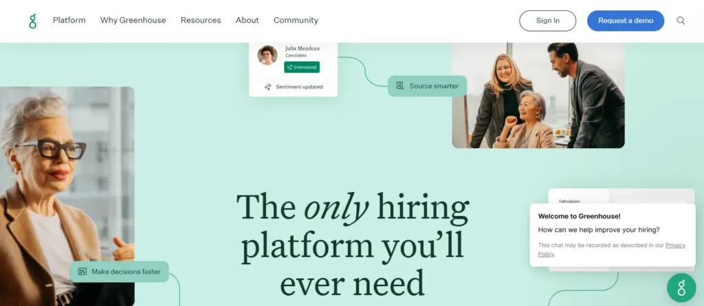 Greenhouse Home page