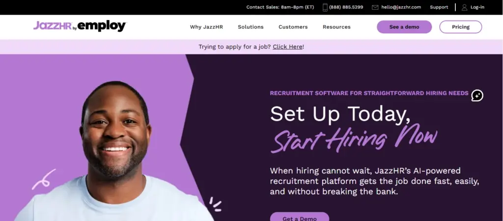 JazzHR home page