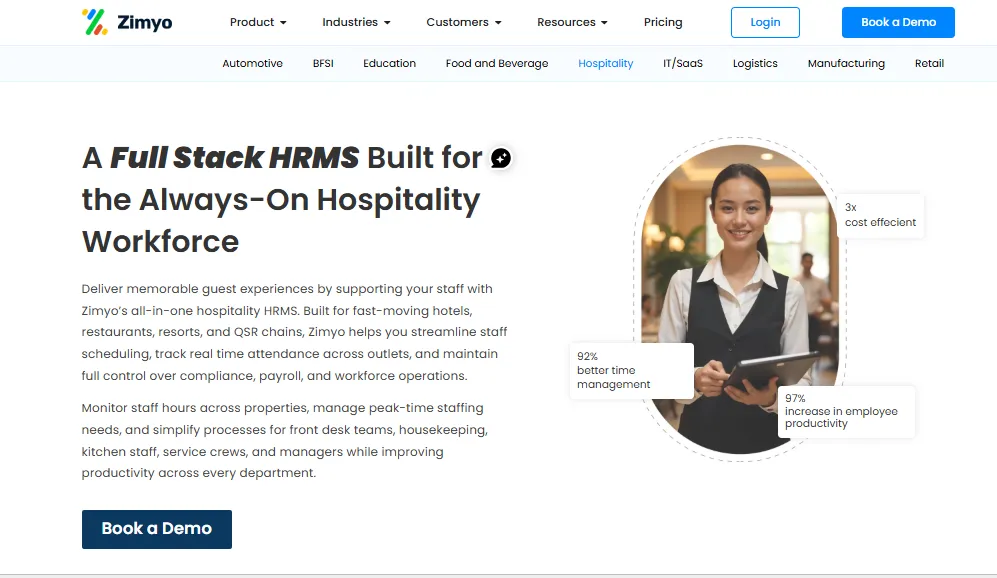 Zimyo hrms hospitality